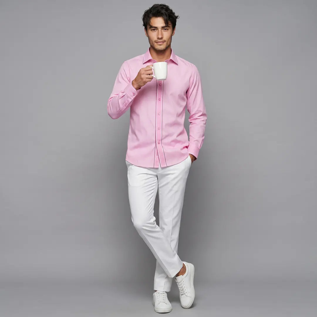 Egyptian Cotton Pink Color Shirt - SH-432