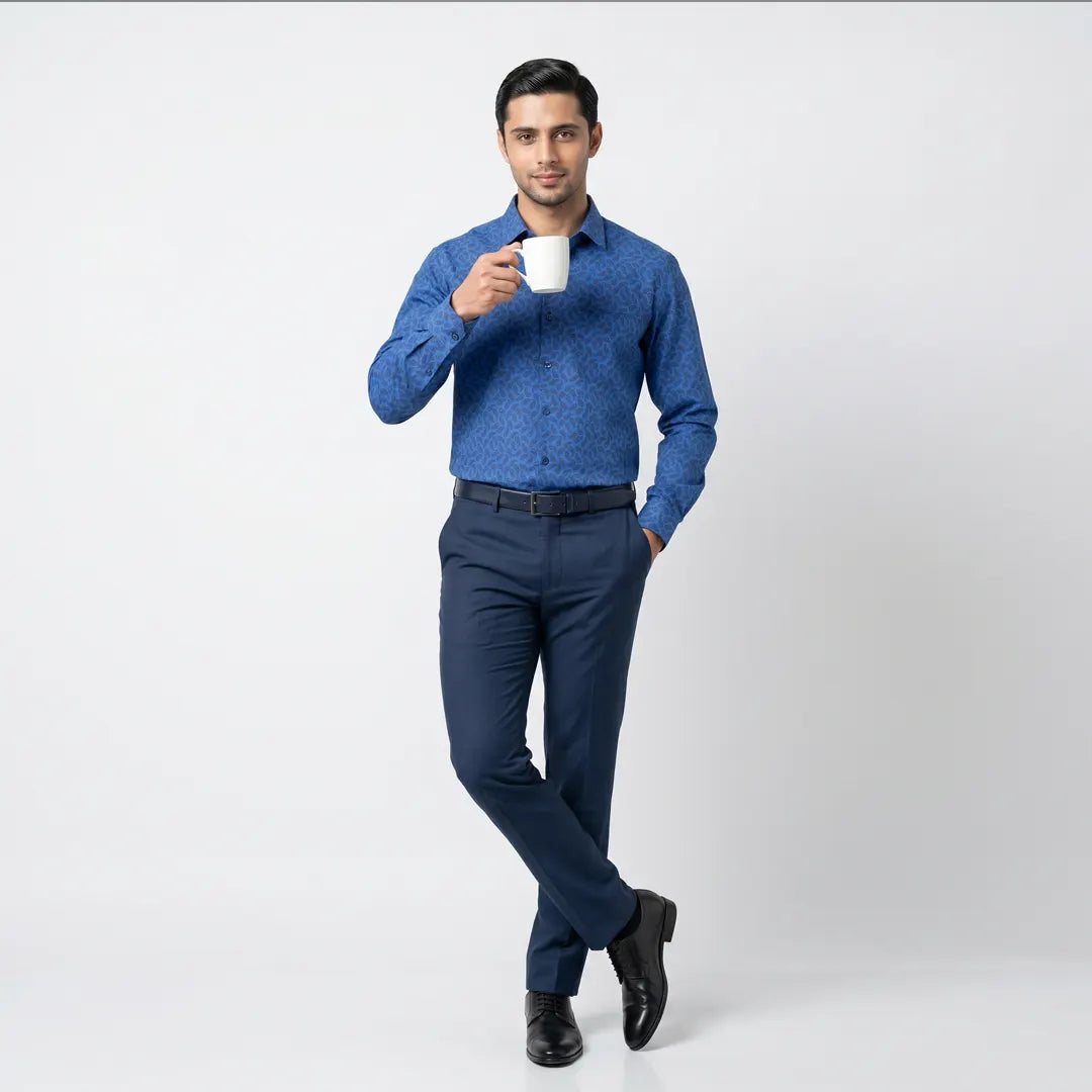Egyptian Cotton Blue Color Shirt - SH-453