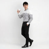 Egyptian Cotton White & Black Color Shirt - SH-475