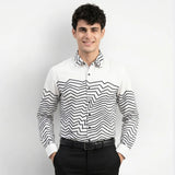 Egyptian Cotton White & Black Color Shirt - SH-475