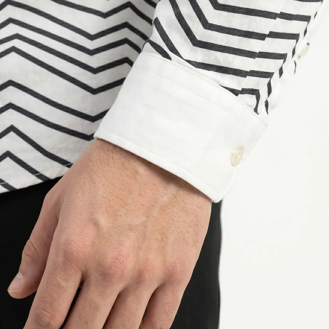 Egyptian Cotton White & Black Color Shirt - SH-475