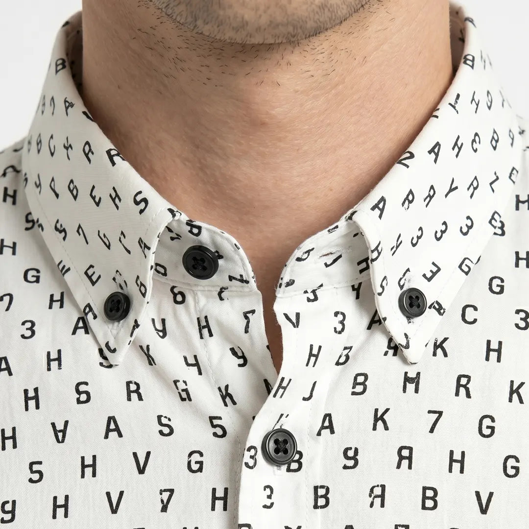 Egyptian Cotton White & Black Color Shirt - SH-628
