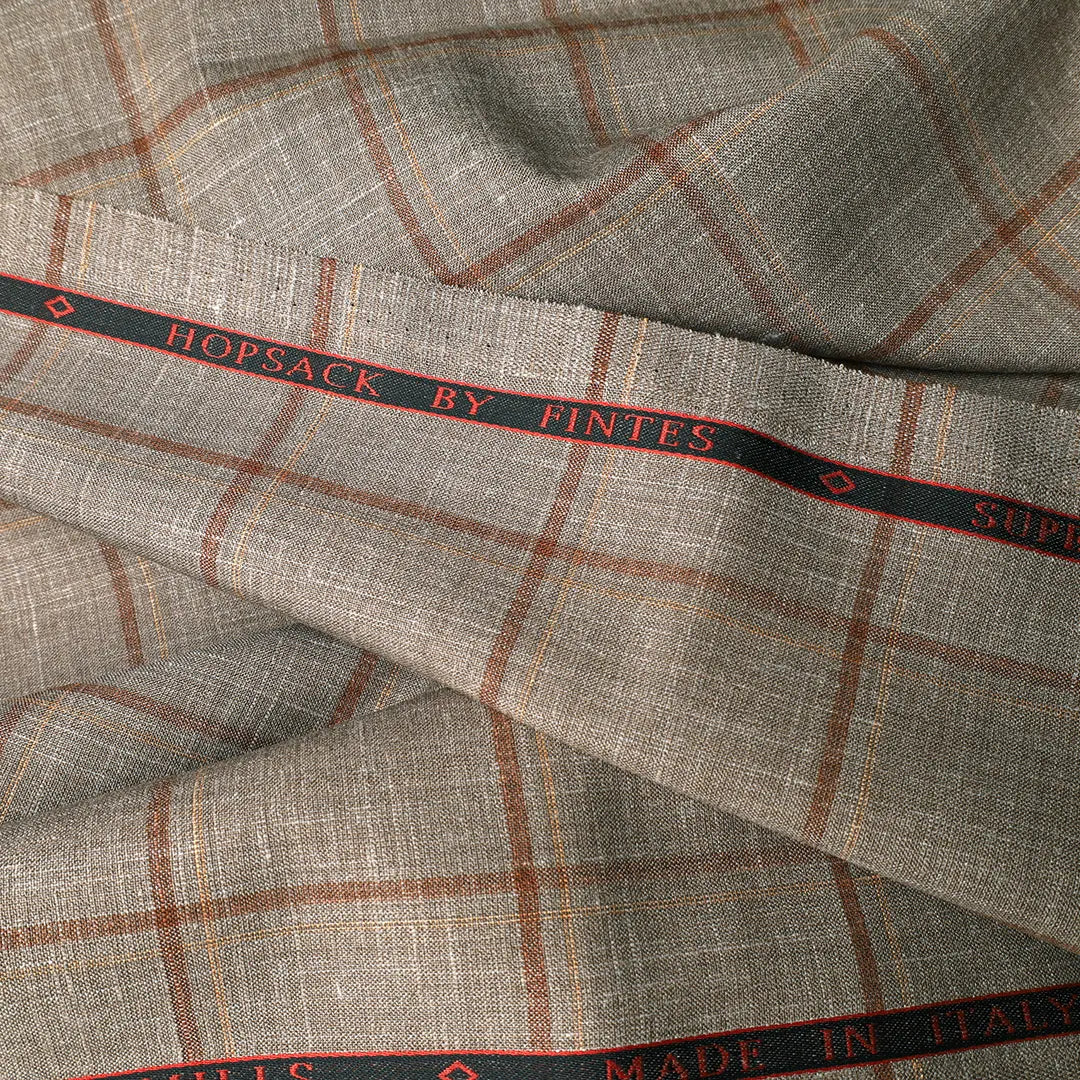 Suiting Fabric-Hopsack (Camel)