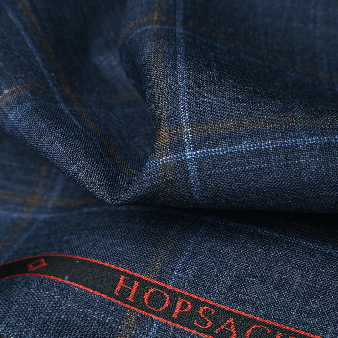 Suiting Fabric-Hopsack (Navy)
