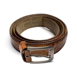 Men’s Genuine Leather Belt – Pin Buckle (Tan Brown)