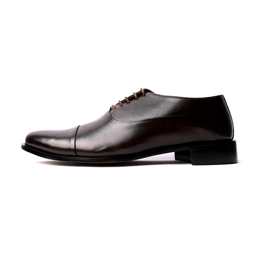 Oxford Crown  Men's Dark Wine Leather Shoes