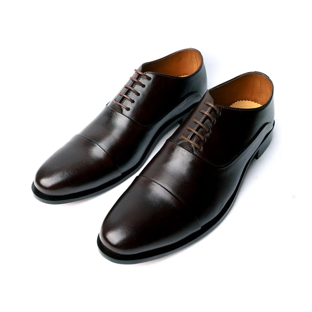 Oxford Crown  Men's Dark Wine Leather Shoes