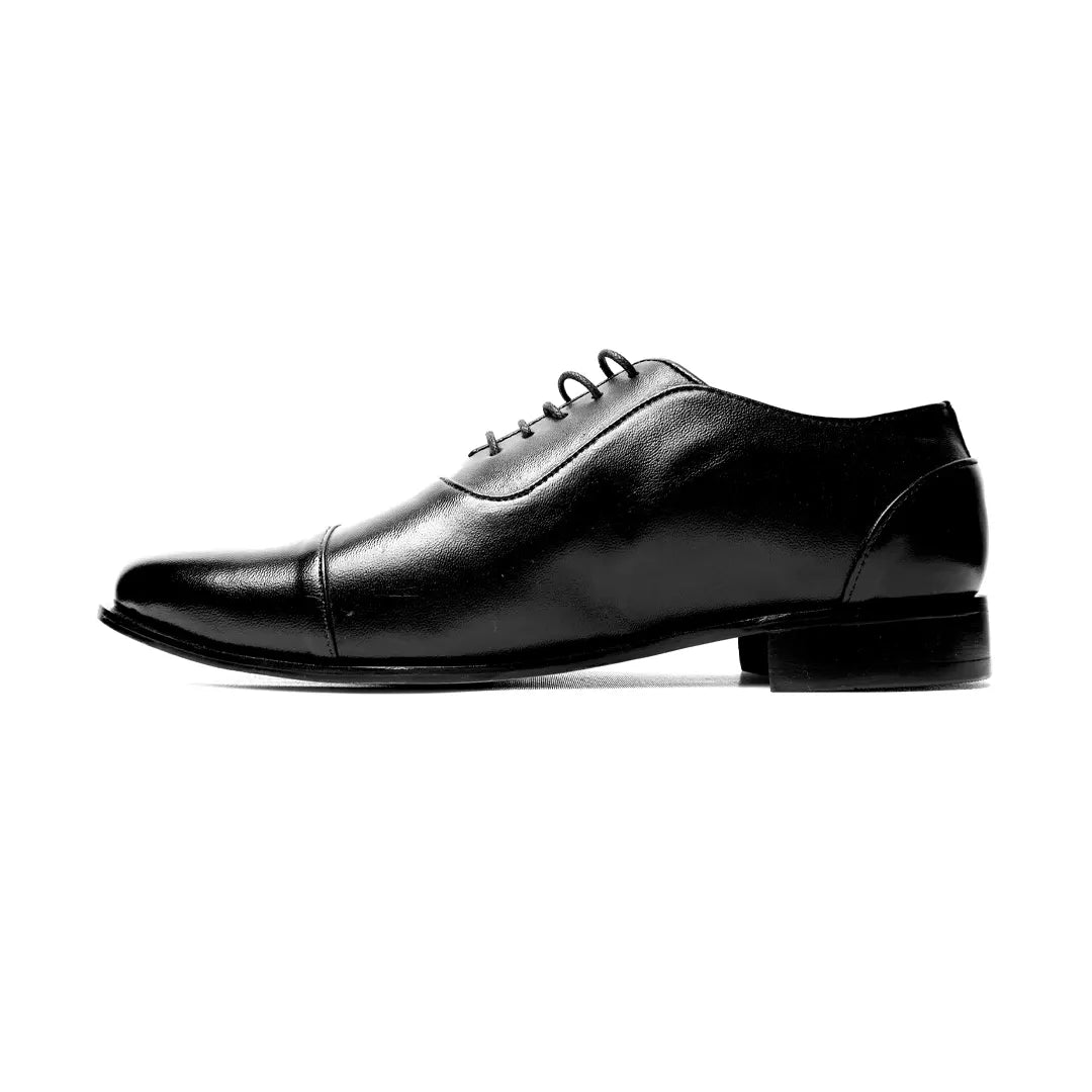 Oxford Crown  Men's Black Leather Shoes