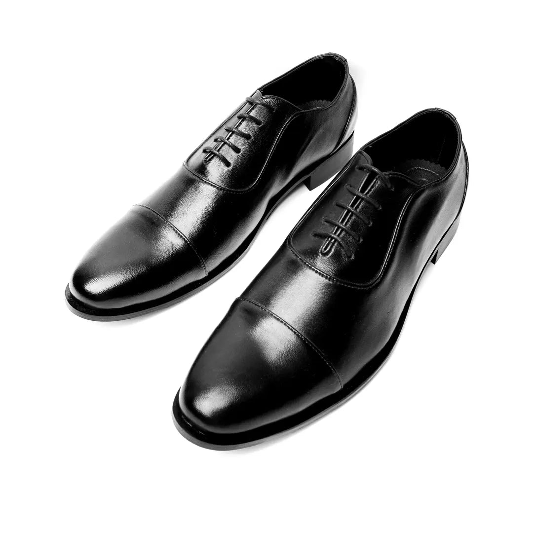 Oxford Crown  Men's Black Leather Shoes