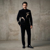 Premium Embroidered Prince Coat - PR-187 - Black
