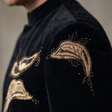 Premium Embroidered Prince Coat - PR-187 - Black