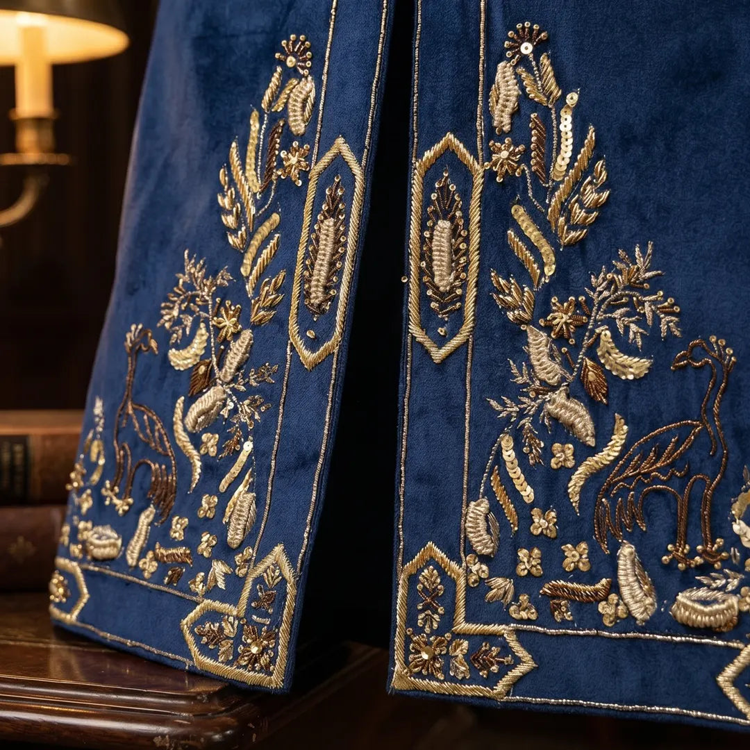 Premium Embroidered Prince Coat - PR-184 - Blue