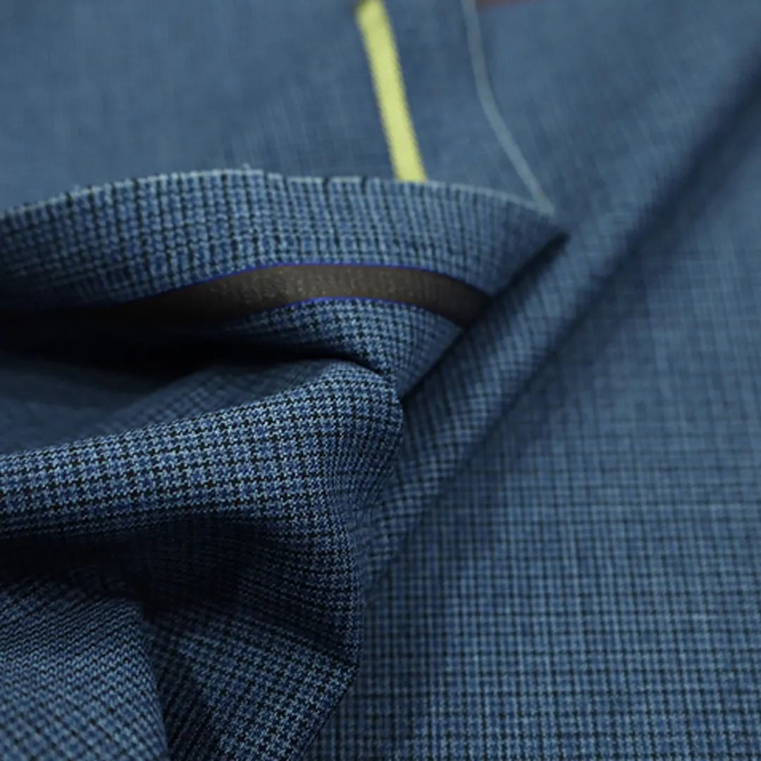 Suiting Fabric-Ss-5 (Small Blue Check)