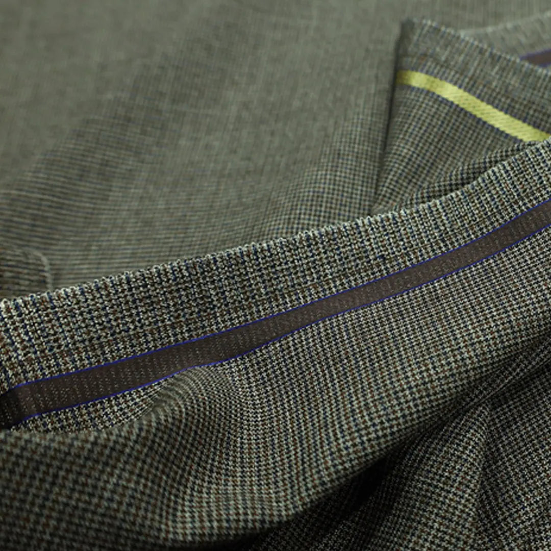 Suiting Fabric-Ss-6 (Small Brown Check)