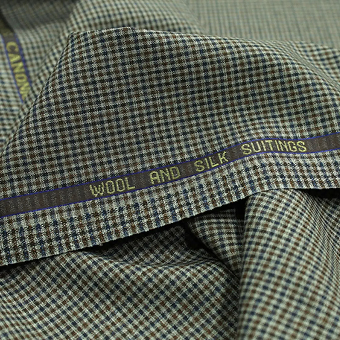 Suiting Fabric-Ss-8 (Brown Check)