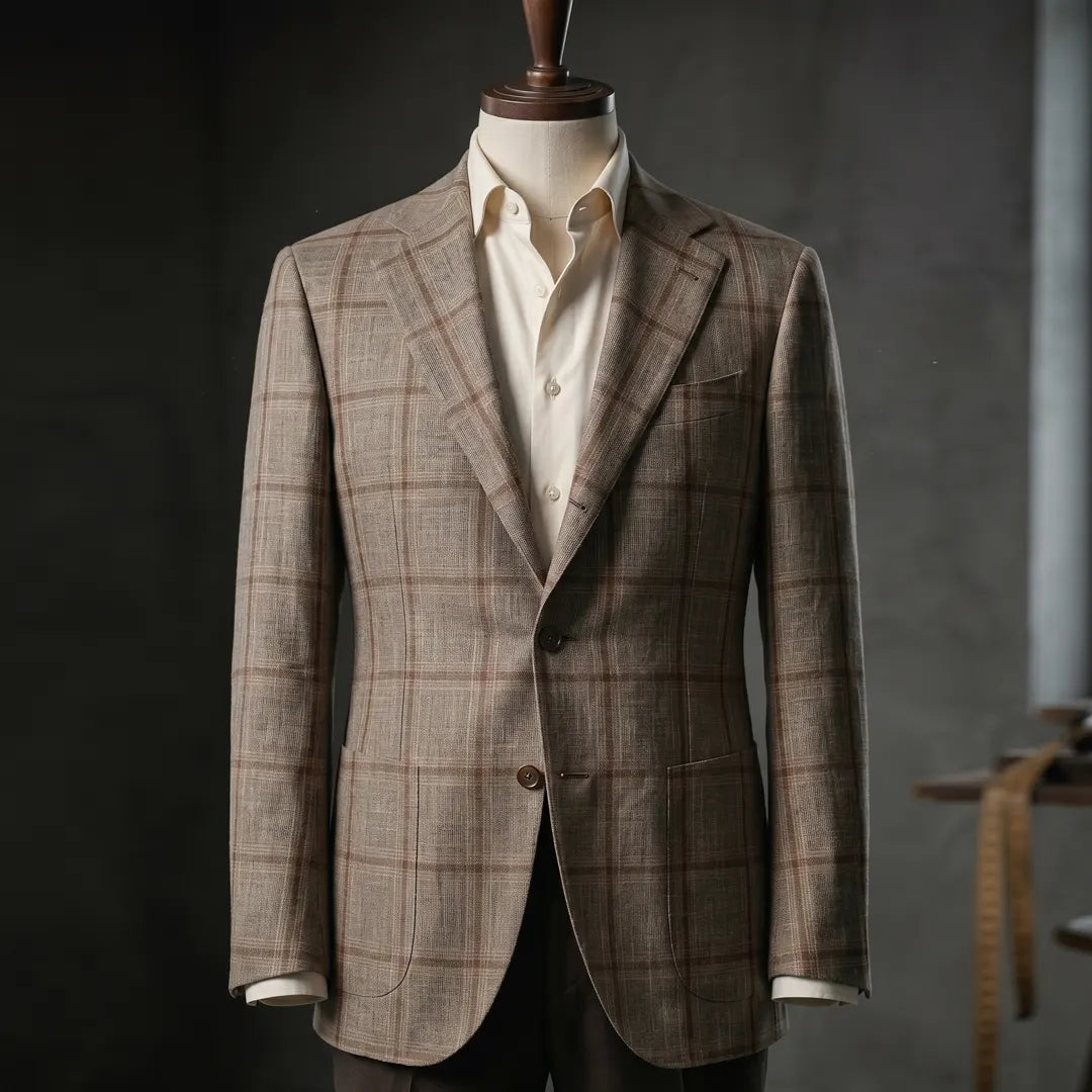 Fintes Italian Wool-Silk-Linen Hopsack Jacket - SU 13
