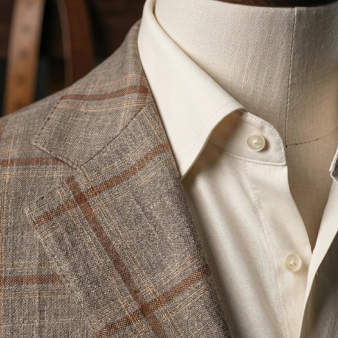 Fintes Italian Wool-Silk-Linen Hopsack Jacket - SU 13