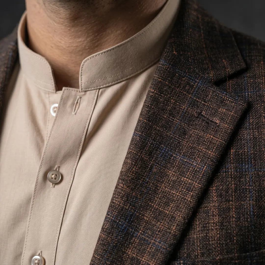 Fintes Italian Wool-Silk-Linen Hopsack Blazer - 03