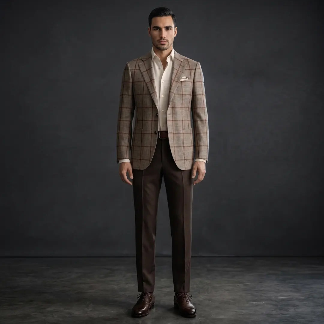 Fintes Italian Wool-Silk-Linen Hopsack Blazer - 02