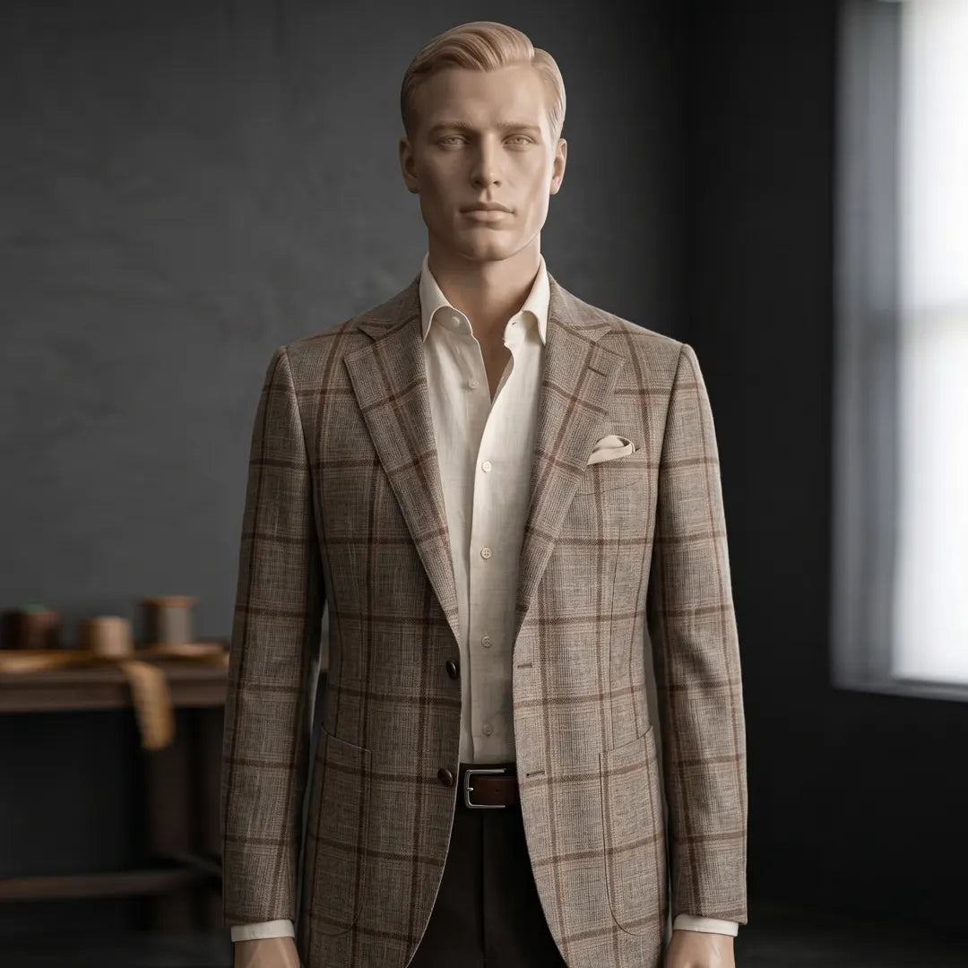 Fintes Italian Wool-Silk-Linen Hopsack Blazer - 02
