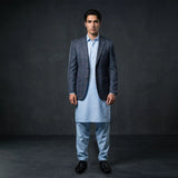 Fintes Italian Wool-Silk-Linen Hopsack Blazer - 01