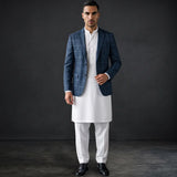 Fintes Italian Wool-Silk-Linen Hopsack Blazer - 04