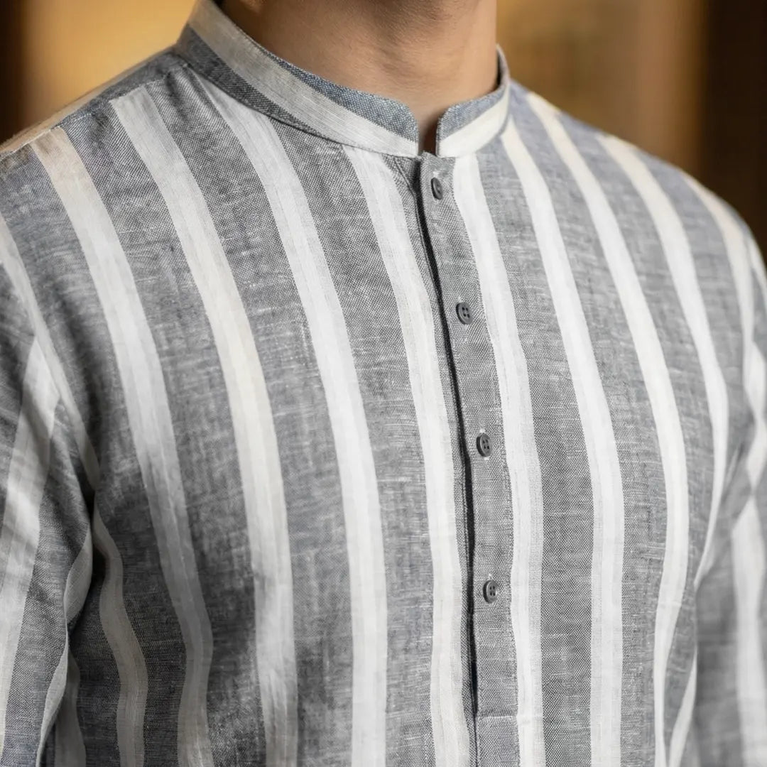 Grey & White Kurta - 928
