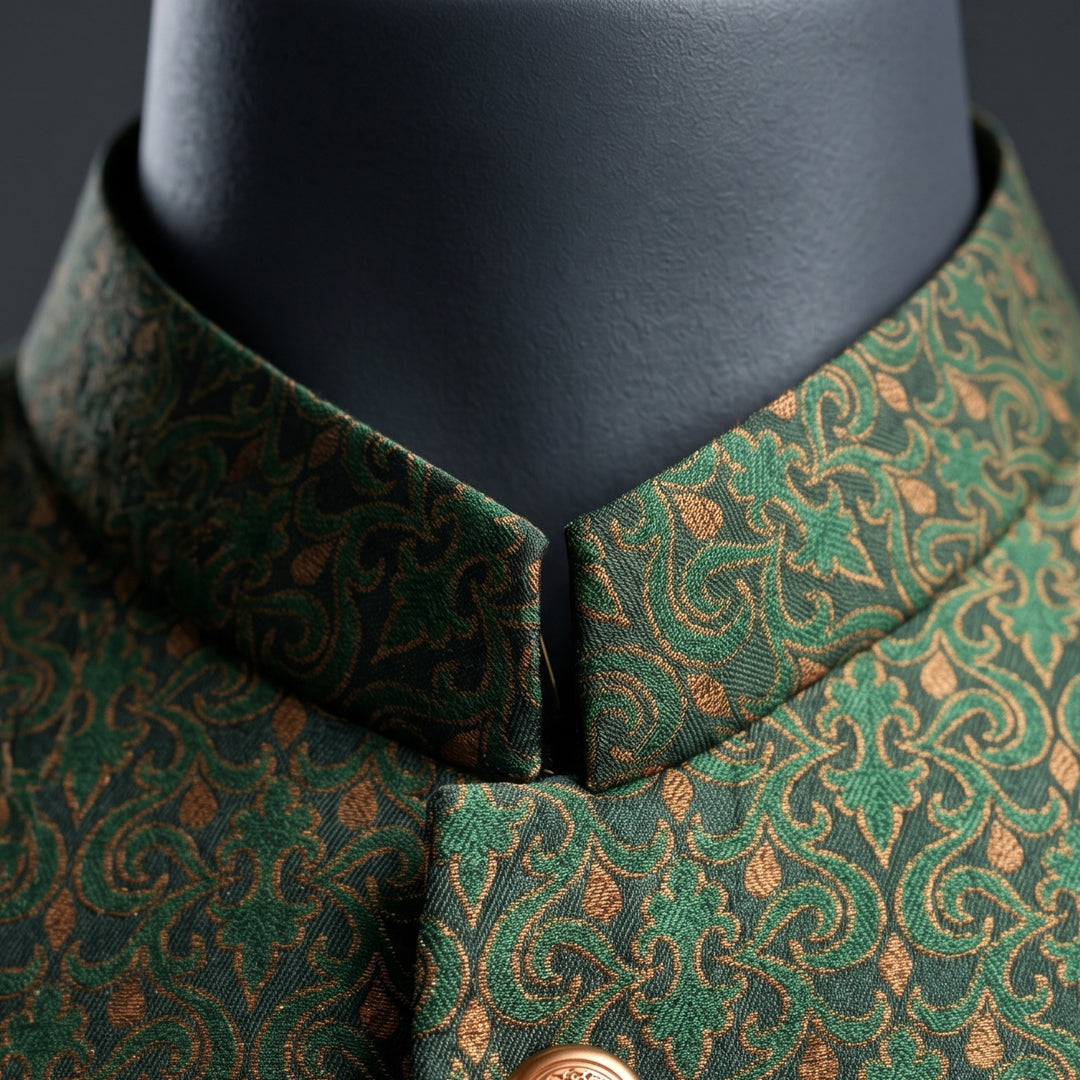 Modern Green Sherwani with Intricate Cut Dana Work - SW 110