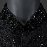 Modern Black Sherwani with Intricate Cut Dana Work - SW 366