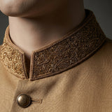 Modern Beige Sherwani with Intricate Cut Dana Work - SW 83