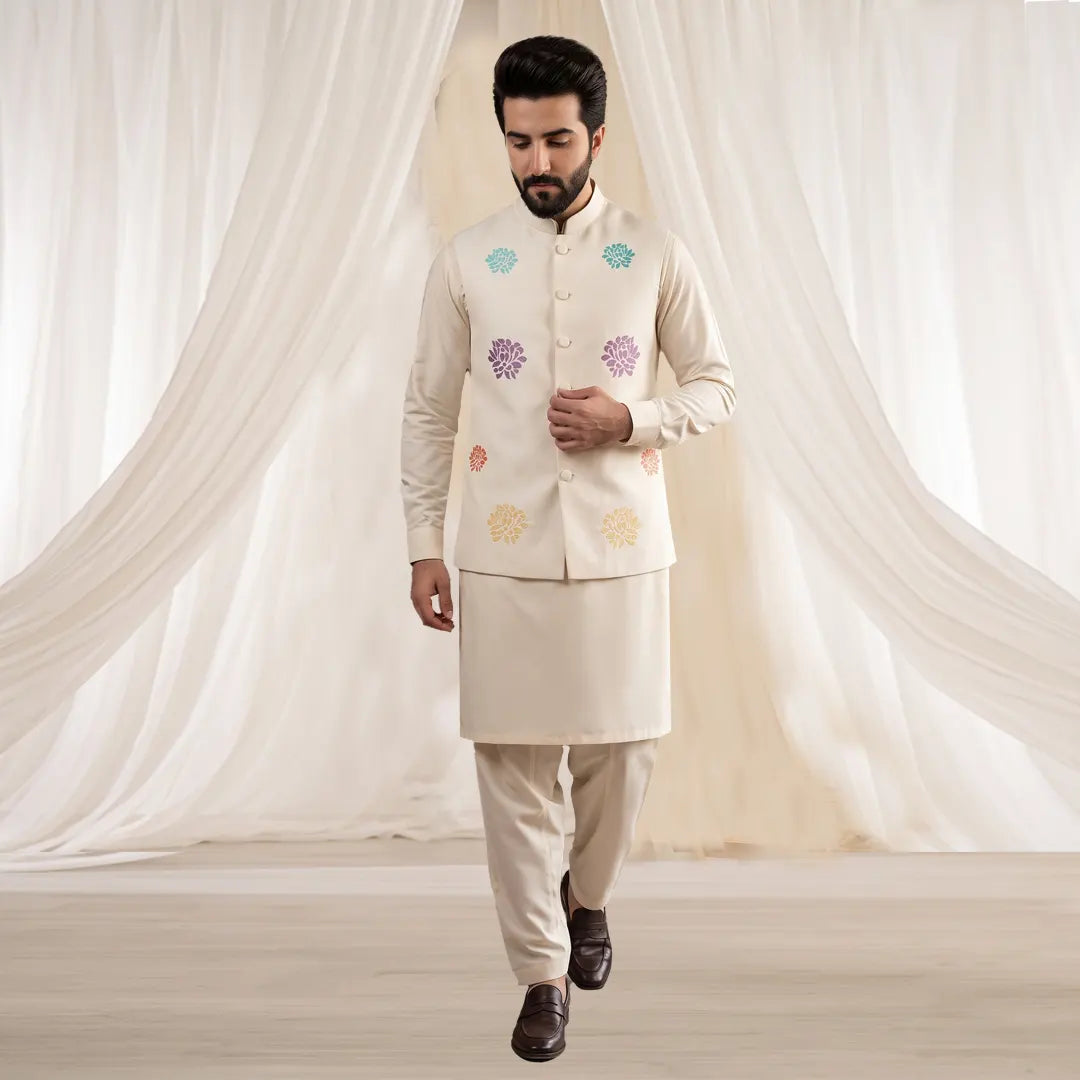 Waist Coat White - 1005