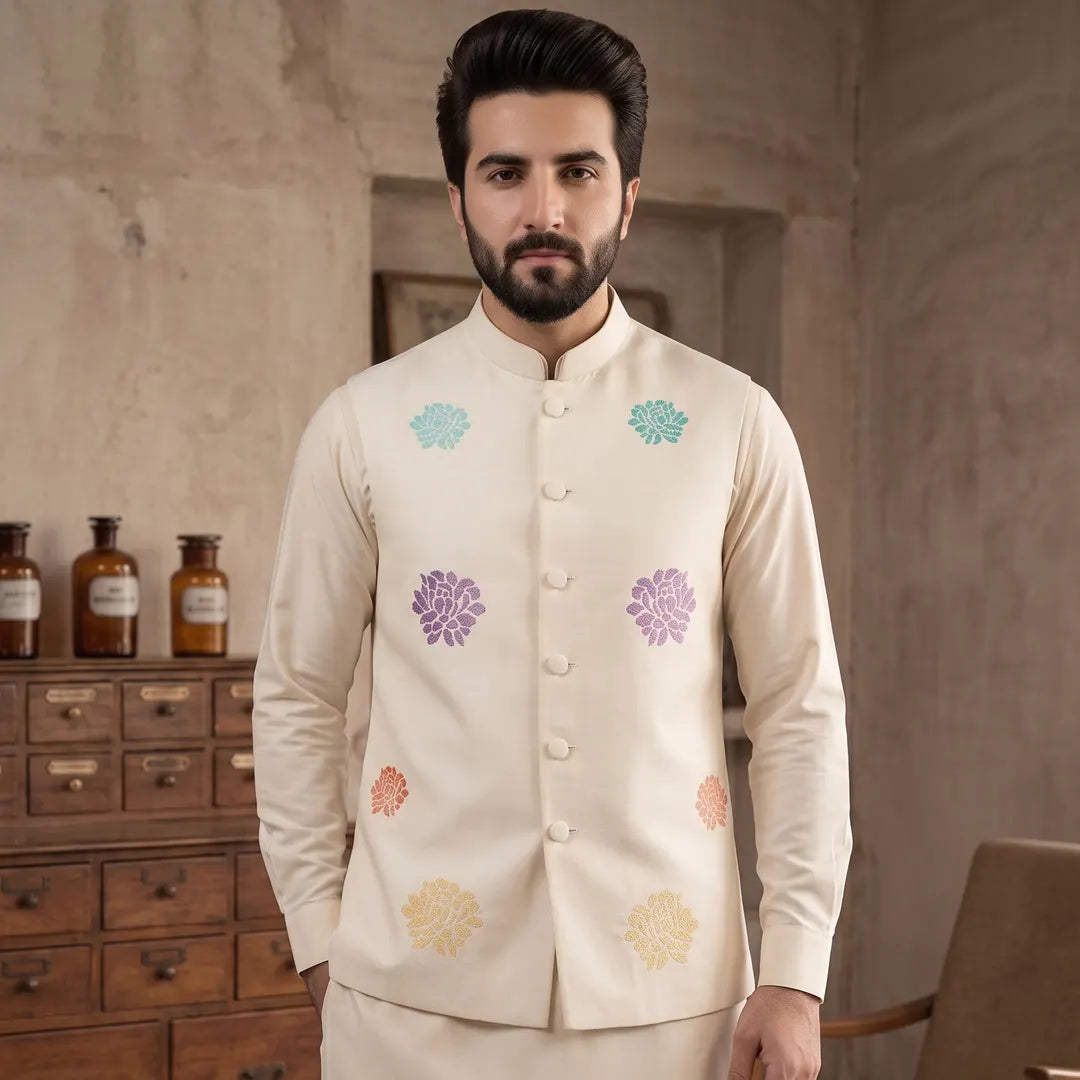 Waist Coat White - 1005